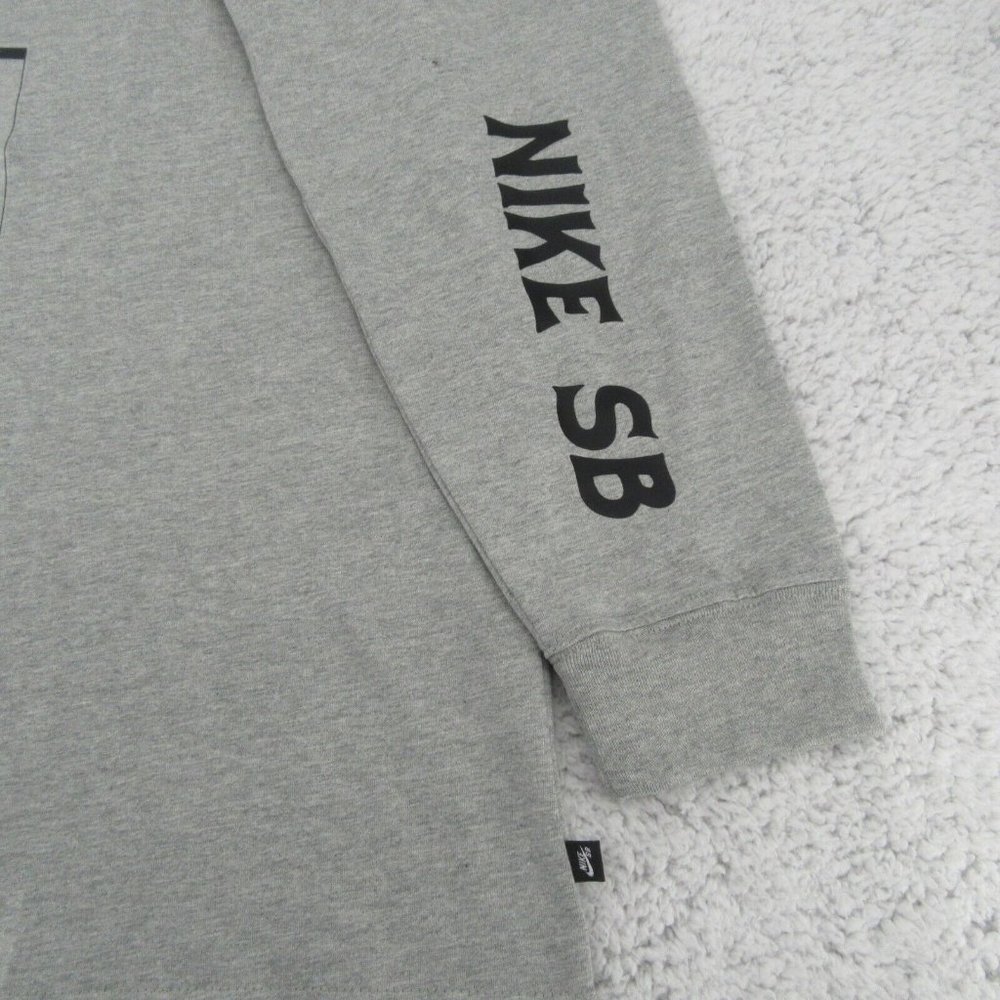 Nike SB Skate Long Sleeve Shirt Mens Size Large Grey Heather NEW - Picture 3 of 8